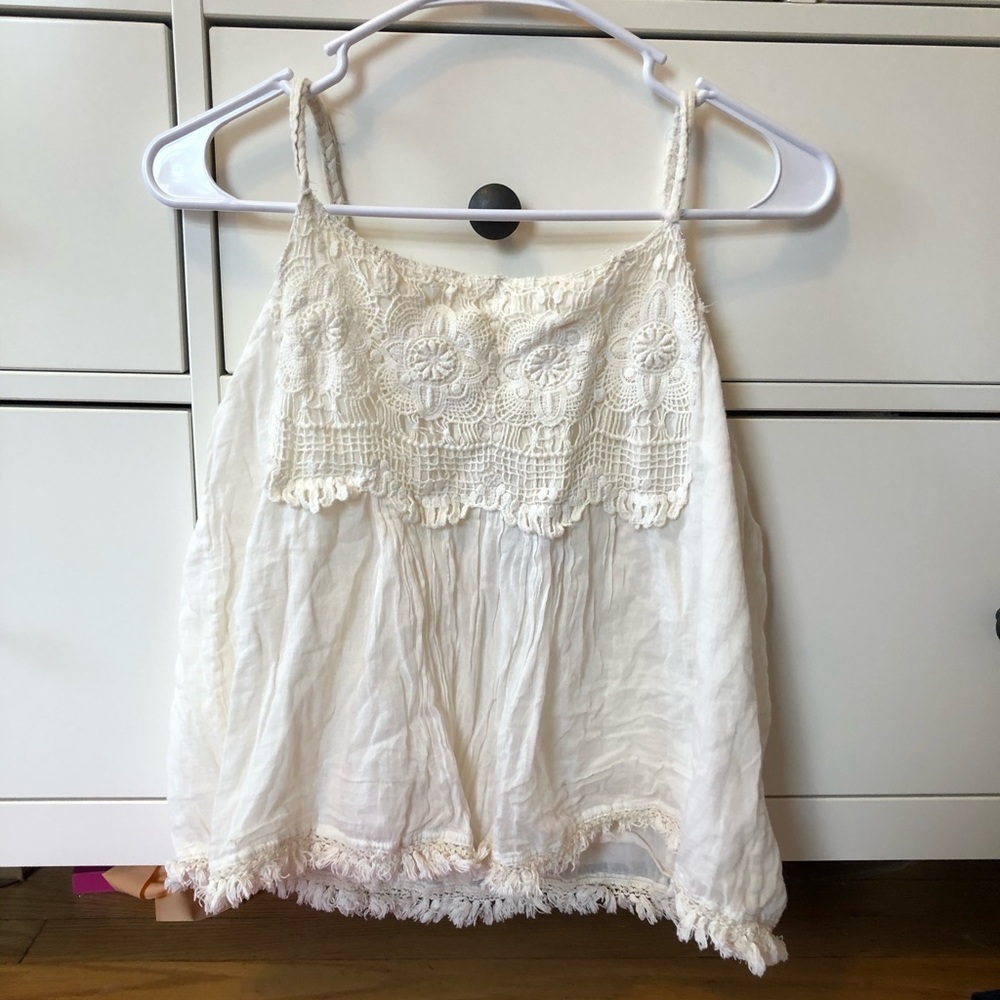 White bohemian tank